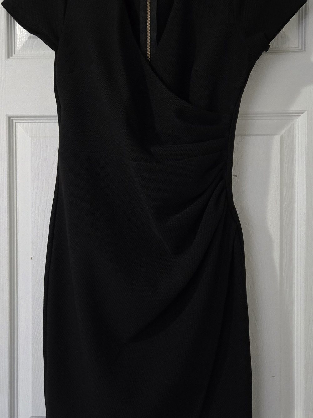 Bisou Bisou Black Midi Dress with Ruched Detail